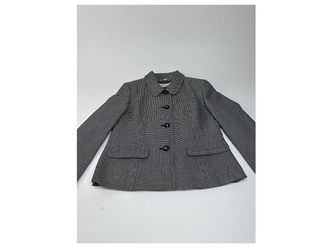 Vintage Courreges Karo-Blazer / Zweiteiler Schwarz Weiß M - Ansicht 5