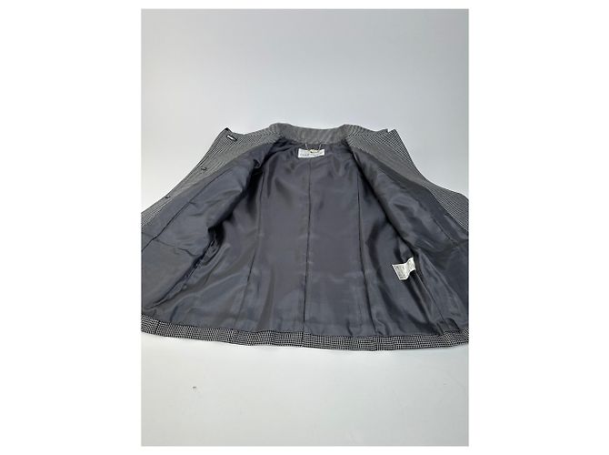 Vintage Courreges Karo-Blazer / Zweiteiler Schwarz Weiß M - Ansicht 7