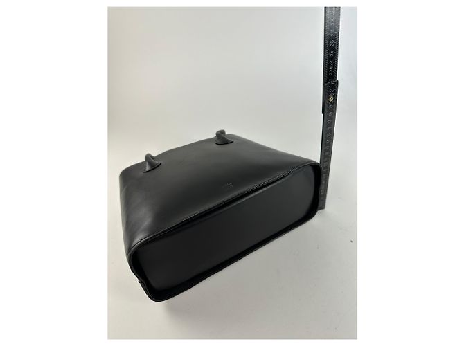 Tote in pelle strutturata vintage Issey Miyake nero - vista 10