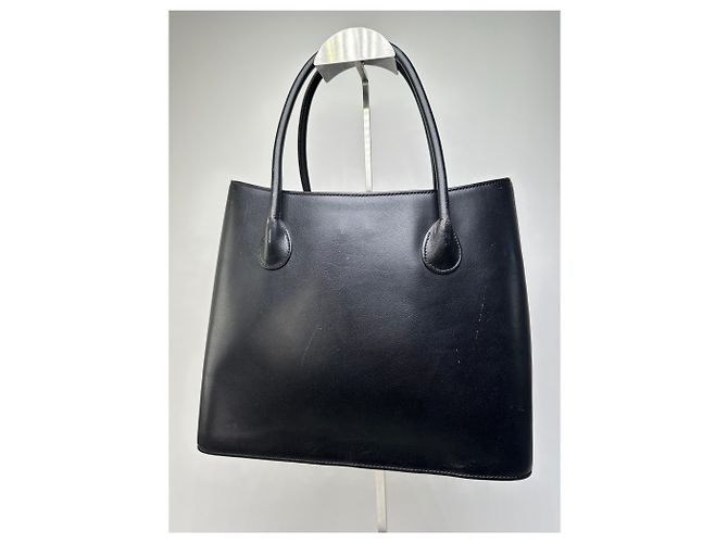 Tote in pelle strutturata vintage Issey Miyake nero - vista 13