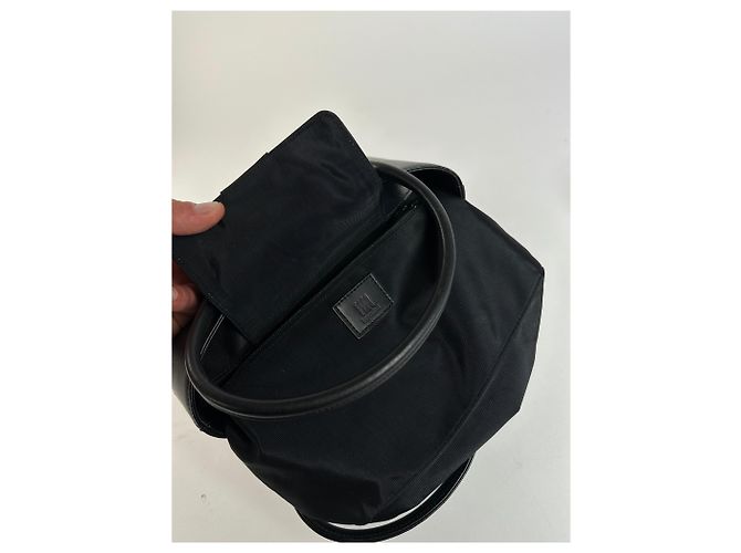 Tote in pelle strutturata vintage Issey Miyake nero - vista 3