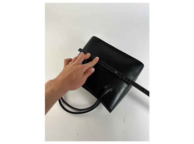 Tote in pelle strutturata vintage Issey Miyake nero - vista 7