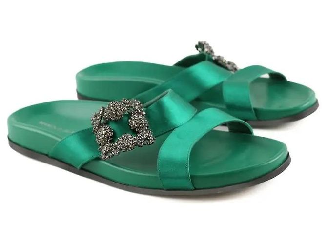 Manolo Blahnik Grüne Mules - Ansicht 3