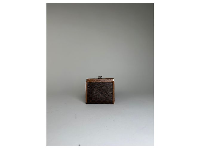 Céline Vintage Celine Coated Canvas Wallet Brown Tan Silver Camel - view 10