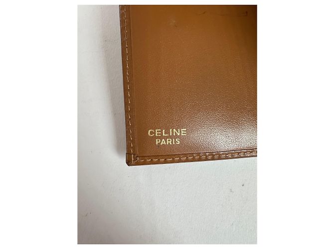 Céline Vintage Celine Coated Canvas Wallet Brown Tan Silver Camel - view 4