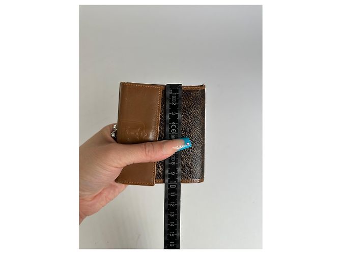Céline Vintage Celine Coated Canvas Wallet Brown Tan Silver Camel - view 8