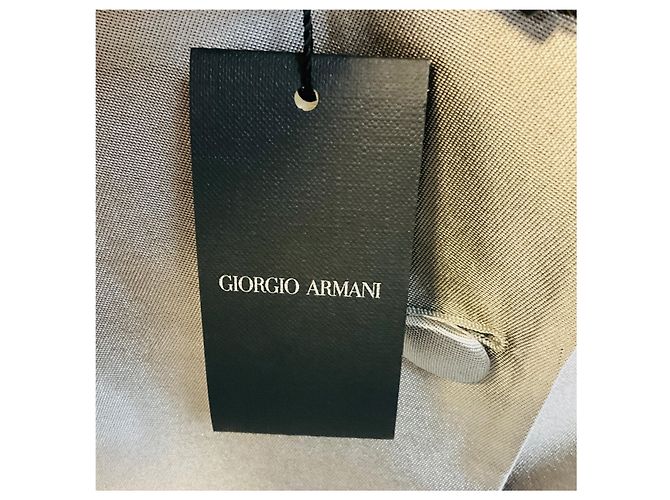 Giacca blazer Giorgio Armani in seta metallizzata argento - vista 4
