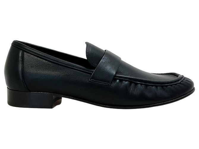 Mocassini in pelle nera arricciata Mansur Gavriel - vista 2