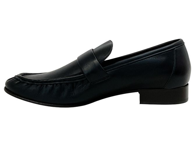 Mocassini in pelle nera arricciata Mansur Gavriel - vista 3