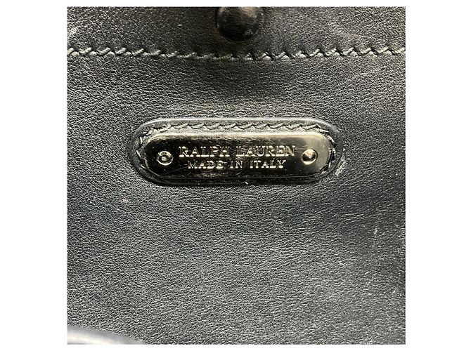 Borsa Soft Ricky 33 in pelle di vitello nero / bianco Ralph Lauren - vista 12