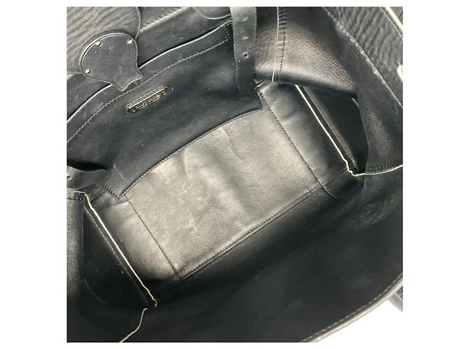 Borsa Soft Ricky 33 in pelle di vitello nero / bianco Ralph Lauren - vista 13