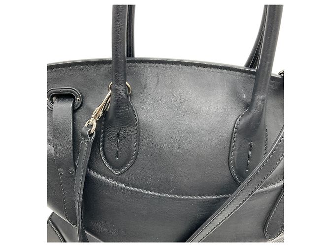 Borsa Soft Ricky 33 in pelle di vitello nero / bianco Ralph Lauren - vista 4