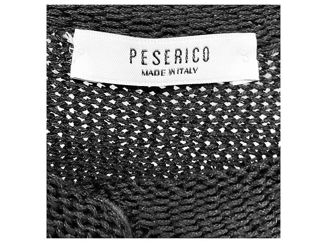 Pull en maille de coton noir à micro-sequins Peserico - vue 3