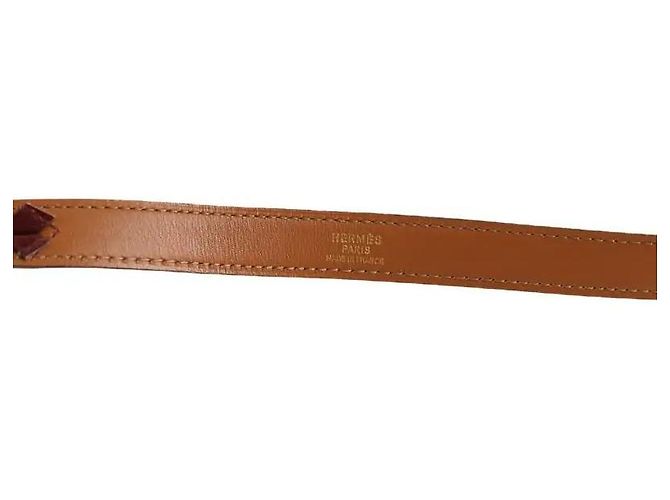 Hermès Cinturón de cuero color burdeos - vista 6