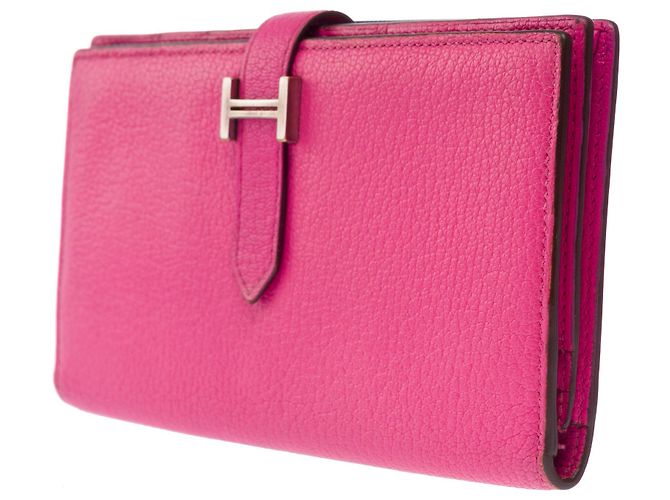 Béarn Hermès HERMES Bearn Lederaccessoire Rosa - 103547 Pink - Ansicht 4