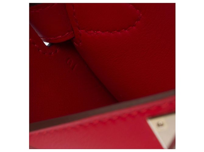 Hermès Borsa HERMES Jypsiere in Pelle Rossa - 103552 Rosso - vista 7