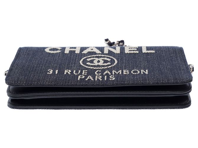 Borsa CHANEL Wallet on Chain in Denim Blu Navy - 103561 - vista 11