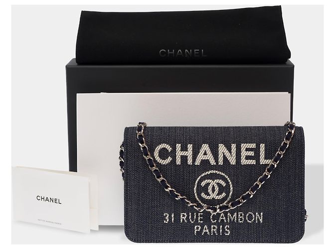 Borsa CHANEL Wallet on Chain in Denim Blu Navy - 103561 - vista 2