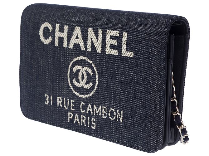 Borsa CHANEL Wallet on Chain in Denim Blu Navy - 103561 - vista 5