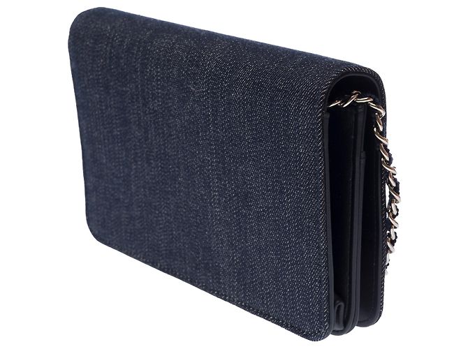 Borsa CHANEL Wallet on Chain in Denim Blu Navy - 103561 - vista 6