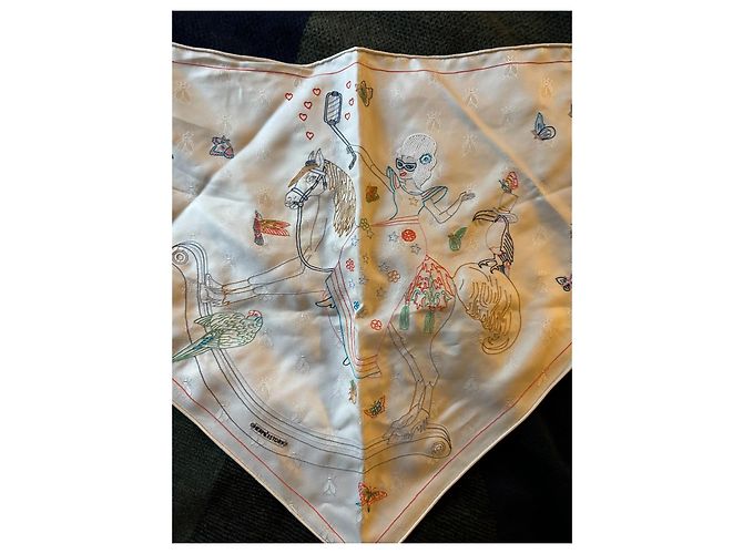 Hermès Story Seidentuch Weiß Mehrfarben - Ansicht 4