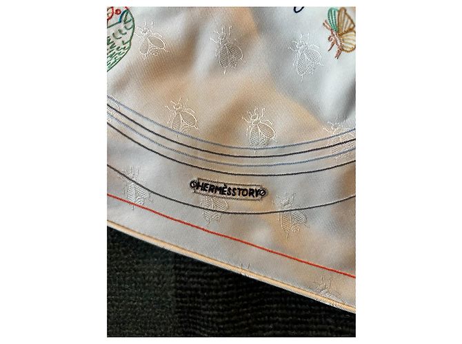 Hermès Story Seidentuch Weiß Mehrfarben - Ansicht 8