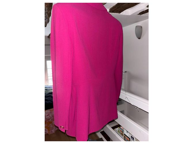 Céline Celine Blazer de lana rosa - vista 4