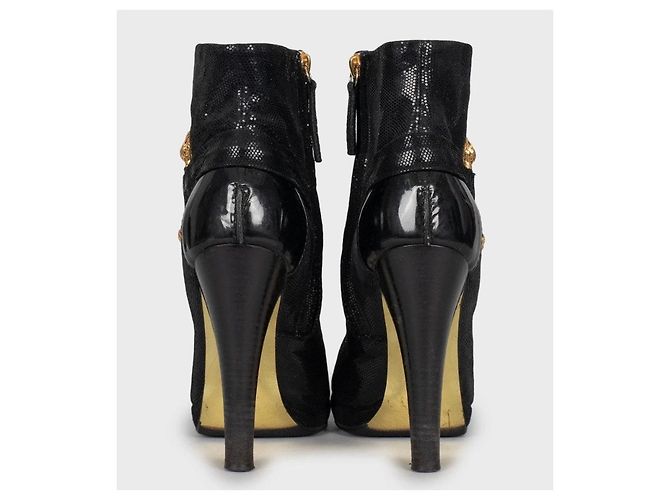 Schwarze Leder-Stiefeletten Roberto Cavalli Größe 38.5 gebraucht - Ansicht 5