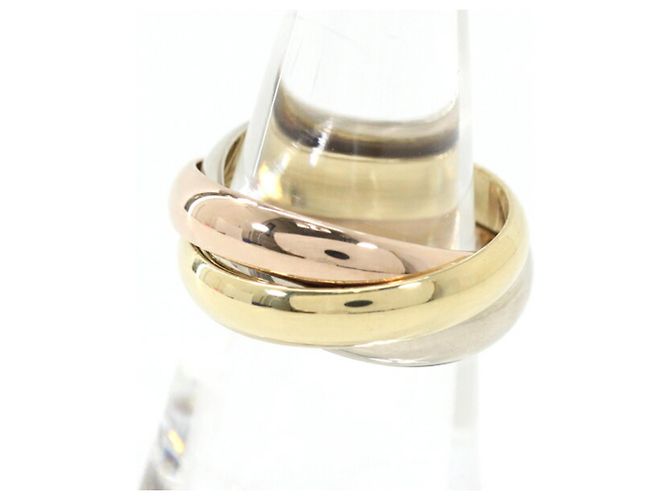 Anello Cartier Trinity in oro rosa bianco e giallo D'oro - vista 2