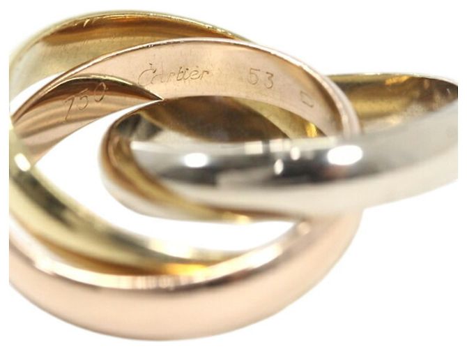 Anello Cartier Trinity in oro rosa bianco e giallo D'oro - vista 7