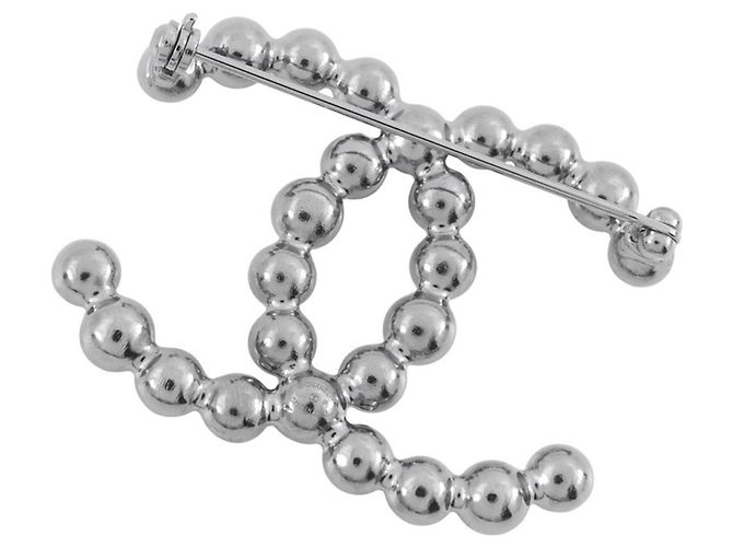 Timeless Spilla in metallo nero Chanel con logo Coco - vista 3