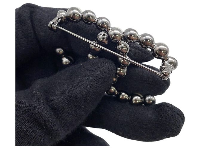 Timeless Spilla in metallo nero Chanel con logo Coco - vista 5