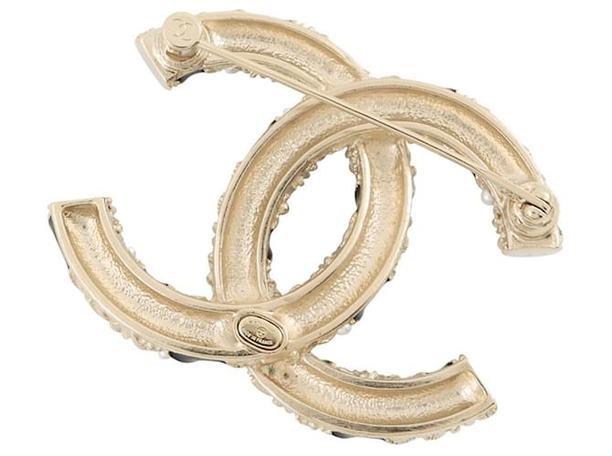 Spilla Chanel in oro e strass D'oro - vista 3