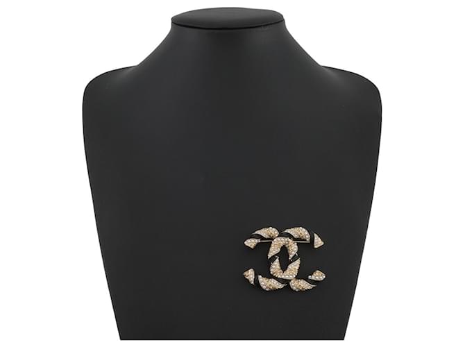 Spilla Chanel in oro e strass D'oro - vista 4