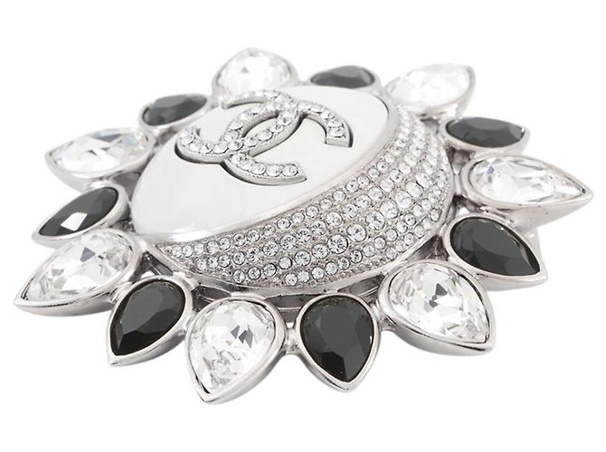 Chanel Coco Mark Strass-Brosche Silber - Ansicht 2