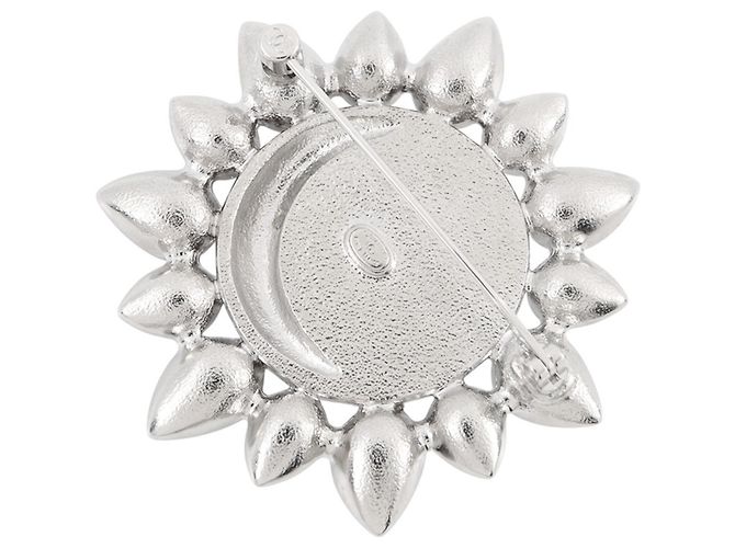 Chanel Coco Mark Strass-Brosche Silber - Ansicht 3