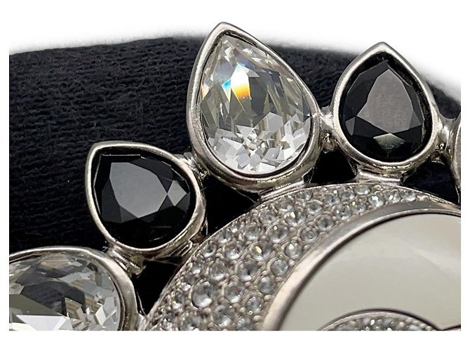 Chanel Coco Mark Strass-Brosche Silber - Ansicht 6