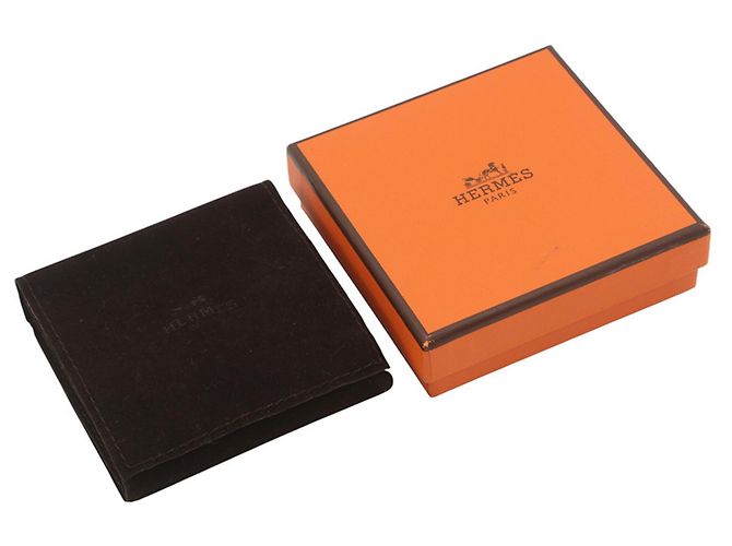 Hermès Bracciale charm in pelle nero e rosso Hermes - vista 11