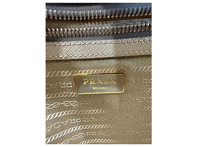 Prada Galleria Saffiano Borsa Tote Beige Gold hardware - vista 11