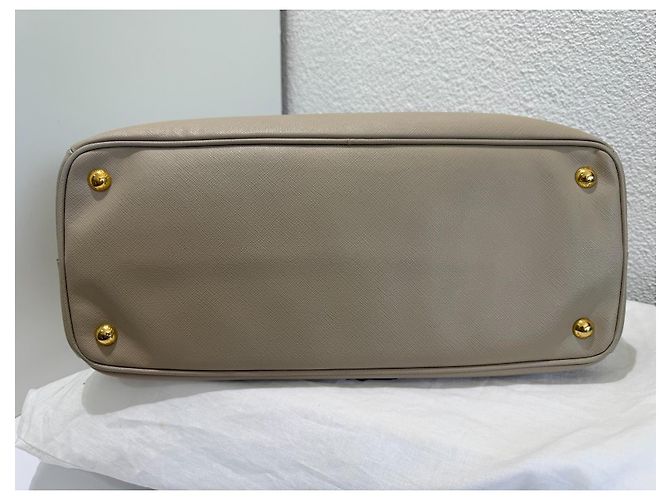 Prada Galleria Saffiano Borsa Tote Beige Gold hardware - vista 7