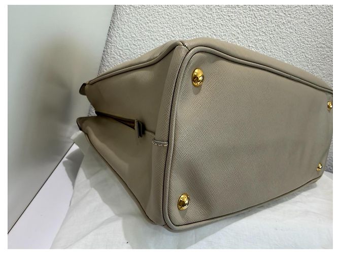 Prada Galleria Saffiano Borsa Tote Beige Gold hardware - vista 8