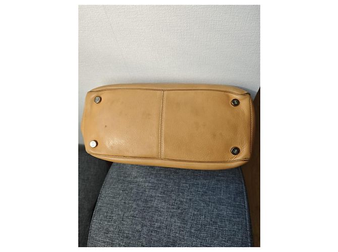 Céline Celine Borsa in pelle beige kiss-lock - vista 7