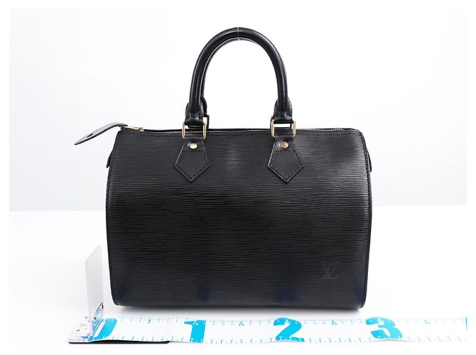 Borsa Louis Vuitton Speedy in pelle Epi 30 Nero - vista 2