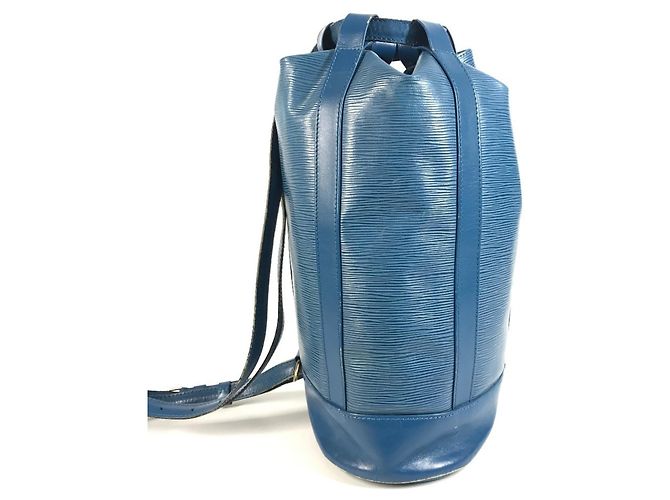 Borsa a Spalla Louis Vuitton Epi Randonee PM Blu - vista 4