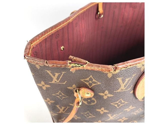 Borsa Tote Louis Vuitton Monogram Neverfull MM Marrone - vista 14