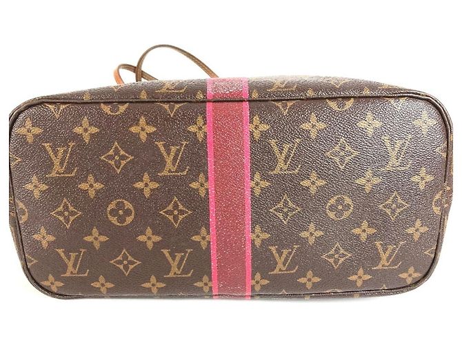 Borsa Tote Louis Vuitton Monogram Neverfull MM Marrone - vista 7