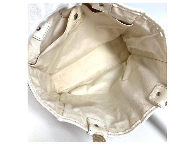 Borsa Tote Chanel in cotone avorio Crudo - vista 11