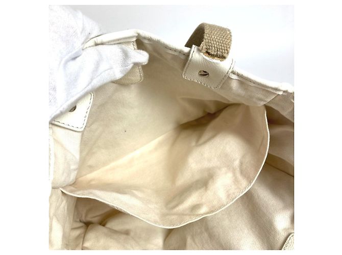 Borsa Tote Chanel in cotone avorio Crudo - vista 13