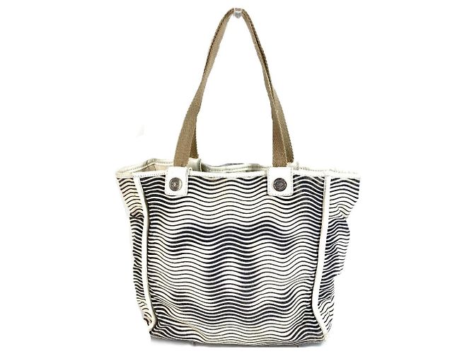 Borsa Tote Chanel in cotone avorio Crudo - vista 2