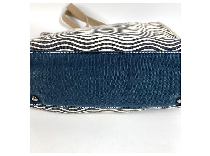 Borsa Tote Chanel in cotone avorio Crudo - vista 5